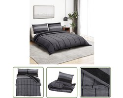 vidaXL Katoenen Bedding - Dekbedovertrek - Dekbedovertrekset 220x240 cm katoen donkergrijs - Slaapcomfort - Donkere Kleuren - Bedroom Decor