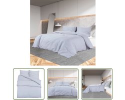 vidaXL Katoenen Dekbedovertrek - Dekbedovertrek - Dekbedovertrekset 135x200 cm katoen grijs - Grijze Dekbedovertrek - Slaapgoed - Comfortabele Bedding