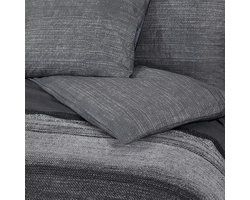 vidaXL Katoenen Dekbedovertrek - Dekbedovertrek - Dekbedovertrekset 240x220 cm katoen donkergrijs - Grijs Dekbedovertrek - Slaapcomfort - Slaapkamerdecoratie