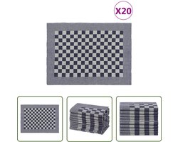 vidaXL Katoenen Handdoeken - Keukenhanddoeken - Keukendoeken 20 st 50x70 cm katoen blauw en wit - Blauwe Handdoeken - Witte Handdoeken - Multifunctionele Handdoeken