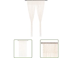 vidaXL Katoengordijn - Macrame Gordijn - Gordijn macramé 140x240 cm katoen - Draadgordijn - Room Divider - Deur Gordijn