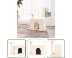 vidaXL Kattenboom - Kattenmeubel - Kattenmeubel met sisal krabpaal 51 cm crèmekleurig - Krabpalen - Sisal - Pluche