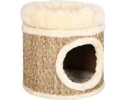 vidaXL - Kattenhuis - met - luxe - kussen - 33 - cm - zeegras