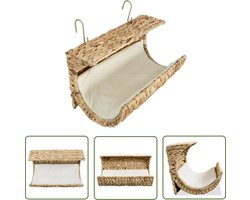 vidaXL Kattenkussentjes - Kattenbed - Kattenbed met kussen 37x20x20 cm waterhyacint - Radiatorbed - Waterhyacint - Dierenbedding