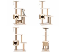 vidaXL Kattenmeubel met krabpalen 123 cm zeegras - Kattenmeubel - Kattenmeubelen - Kattenmeubels - Kattenmeubilair
