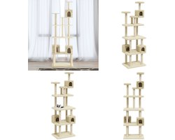 vidaXL Kattenmeubel met sisal krabpalen 188 cm crèmekleurig - Kattenboom - Kattenkrabpaal - Krabpaal - Krab Paal