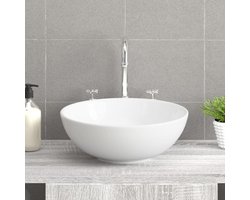 vidaXL Keramiek Badkamerspiegel - Wasbak - Wasbak 28x28x10 cm keramiek wit - Badkamer Meubels - Modern Design - Minimalistisch Design