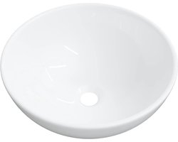 vidaXL Keramische Wasbak - Wit - 28x28x10 cm Wasbasin - Badkamerspiegel - Keramiek Wastafel - Badkamer Meubilair - Modern Design