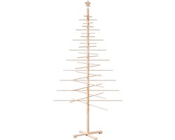 vidaXL - Kerstdecoratie - kerstboom - 210 - cm - massief - grenenhout