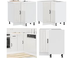 vidaXL Keuken hoekonderkast Lucca bewerkt hout hoogglans wit - Keukenhoek Onderkast - Keukenhoek Onderkasten - Keuken Hoekonderkast - Keuken Hoekonderkasten