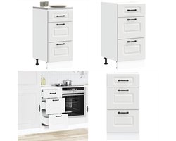 vidaXL Keuken onderkast Kalmar bewerkt hout wit - Keuken Onderkast - Keuken Onderkasten - Spoelbak Onderkast - Gootsteen Onderkast