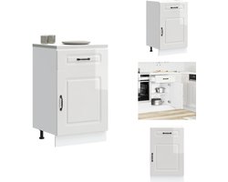 vidaXL Keuken Onderkast - Keuken Onderkasten - Spoelbak Onderkast - Gootsteen Onderkast - Keuken onderkast Kalmar bewerkt hout hoogglans wit