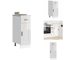 vidaXL Keuken Onderkast - Keuken Onderkasten - Spoelbak Onderkast - Gootsteen Onderkast - Keuken onderkast Porto bewerkt hout hoogglans wit