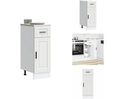 vidaXL Keuken Onderkast - Keuken Onderkasten - Spoelbak Onderkast - Gootsteen Onderkast - Keuken onderkast Porto bewerkt hout wit