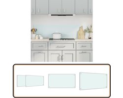 vidaXL Keuken Spatscherm 2 st - 80x60 cm Wit Keukensparendglas - Keukenglas - Kookplaatbeschermer - Spatbord Keuken - Keuken Accessoires