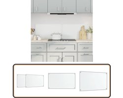 vidaXL Keuken Spatschermen - 2 stuks - 70x40 cm - Glas Keukenspaatscherm - Keukenglas - Spatbord - Kookplaatbeschermer - Keukenaccessoires
