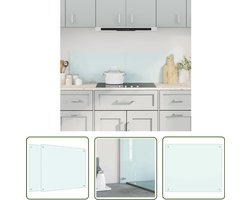 vidaXL Keuken Spatschermen - 2 stuks - 70x60 cm - Wit Keuken Spatscherm - Gehard Glas - Spatbord - Keuken Accessoires - Keuken Bescherming