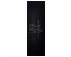 vidaXL - Keuken - Tapijt - Bestek - Zwart - 180 - x - 60 - cm - Fluweel