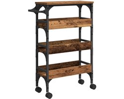 vidaXL - Keuken - Trolley - Oud - Hout - Bewerkt - hout