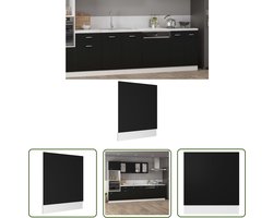 vidaXL Keukenapparatuur - Vaatwasserpaneel - Vaatwasserpaneel Lyon 59,5x3x67 cm bewerkt hout zwart - Houten Panelen - Vaatwasserbescherming - Designkeuken