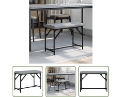 vidaXL Keukenbank - Eettafelbank - Eetkamerbank 62x32x45 cm staal en stof lichtgrijs - Eetkamerbank - Halbank - Bank Grijs