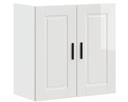 vidaXL - Keukenbovenkast - Porto - bewerkt - hout - hoogglans - wit