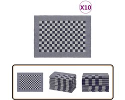 vidaXL - Keukendoeken - 10 - st - 50x70 - cm - katoen - blauw - en - wit