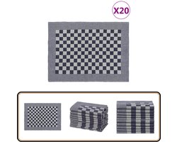 vidaXL - Keukendoeken - 20 - st - 50x70 - cm - katoen - blauw - en - wit