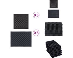 vidaXL Keukendoekenset - Keukendoekensets - Handdoek - Theedoek - 10-delige Keukendoekenset katoen zwart en grijs