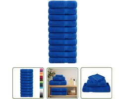 vidaXL Keukenhanddoeken - Handdoeken - Handdoeken SOLUND 10 st 600 g/m² 50x100 cm blauw - Badelaken - Blauwdruk - Katoen Handdoeken