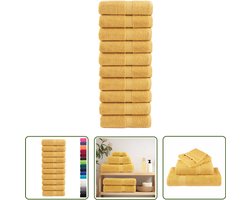 vidaXL Keukenhandschoenen - Gastendoekjes - Gastendoekjes SOLUND 10 st 600 g/m² 30x50 cm goudkleurig - Badlaken - Handdoekenset - Gouden Handdoeken