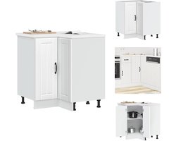 vidaXL Keukenhoek Onderkast - Keukenhoek Onderkasten - Keuken Hoekonderkast - Keuken Hoekonderkasten - Keuken hoekonderkast Lucca bewerkt hout wit