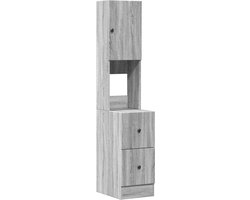 vidaXL - Keukenkast - 35x50x180 - cm - bewerkt - hout - grijs - sonoma - eiken