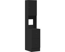 vidaXL - Keukenkast - 35x50x180 - cm - bewerkt - hout - zwart