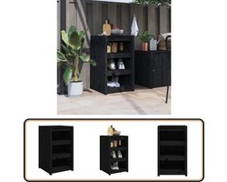 vidaXL Keukenkast Buiten Zwart Grenenhout 55x55x92cm Buitenkeuken Kast - Houten Keukenkast - Keukenkast Balkon - Keukenkast Terras - Buitengoed