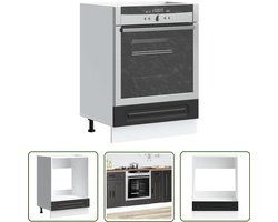 vidaXL Keukenkasten - Ovenkast - Ovenkast Kalmar bewerkt hout zwart - Houten Kast - Opslagoplossing - Keukenaccessoires