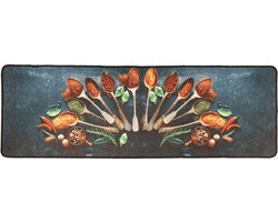 vidaXL Keukenmat - Antislip - 60x180 cm - Multicolor Keukenmat - Keukenvloerkleed - Fluweel Tapijt - Multicoloured Kitchen Rug - Anti Slip Matten