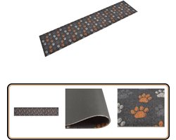 vidaXL Keukenmat - Potenprint - 60x300 cm - Fluweel Keukenmat - Vloerkleden - Antislip Mat - Potten Print - Fluweel
