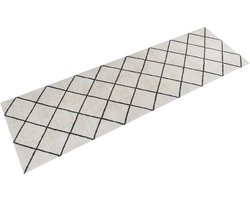 vidaXL - Keukenmat - wasbaar - geblokt - 60x180 - cm - fluweel