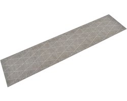 vidaXL - Keukenmat - wasbaar - geruit - 60x300 - cm - fluweel