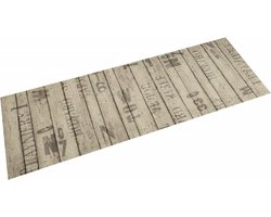 vidaXL - Keukenmat - wasbaar - hekprint - 45x150 - cm - fluweel