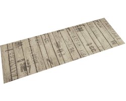 vidaXL - Keukenmat - wasbaar - hekprint - 60x180 - cm - fluweel