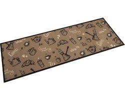 vidaXL - Keukenmat - wasbaar - ochtendprint - 60x180 - cm - fluweel - bruin