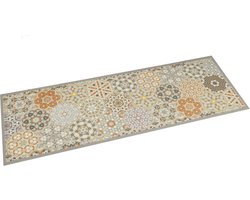 vidaXL - Keukenmat - wasbaar - zeshoekpastelprint - 45x150 - cm - fluweel