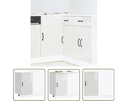 vidaXL Keukenonderkast - Spoelbakonderkast - Keuken onderkast Lucca bewerkt hout hoogglans wit - Lucca - Hoogglans Wit - Bewerkt Hout