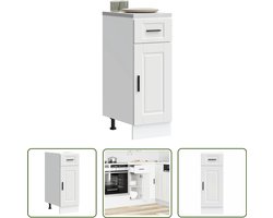 vidaXL Keukenonderkasten - Keukenkasten - Keuken onderkast Porto bewerkt hout wit - Houten Keukenkasten - Witte Keukenkasten - Opslagoplossing Keuken