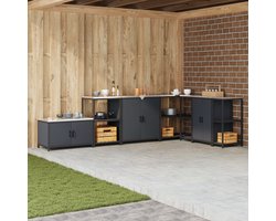 vidaXL - Keukenopslag - met - plank - Antraciet - 60 - x - 50 - x - 92 - cm - Staal