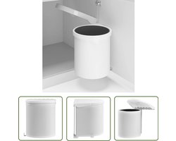 vidaXL Keukenprullenbak - Keukeninbouwvullisbak - Keukenvuilnisbak ingebouwd 12 L kunststof - Inbouwvuilnisbak - Plastic Vuilnisbak - Compact Vuilnisbak