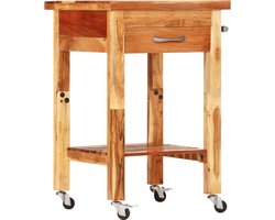 vidaXL - Keukentrolley - 55x55x89 - cm - massief - acaciahout