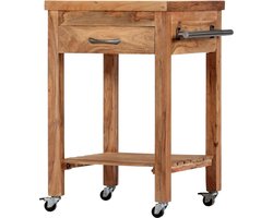 vidaXL - Keukentrolley - 58x58x89 - cm - massief - acaciahout
